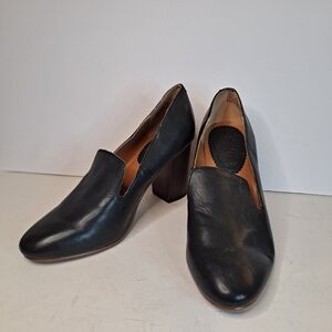 Latigo Kala Heels Black Leather Block Heel Womens Size 7